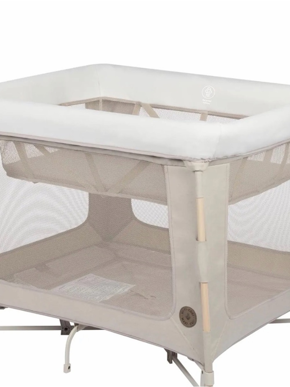 Neutral Beige Packable Playard with Breathable Mesh - Unbranded